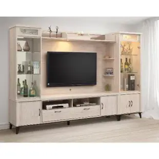 唯熙傢俱 唯樂炭燒白橡色7尺電視櫃(客廳 電視櫃 高低櫃 DVD收納櫃 置物櫃 收納櫃)