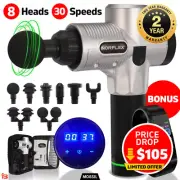 NORFLEX Massage Gun Massager 8 Heads Vibration Muscle Tissue Percussion Therapy