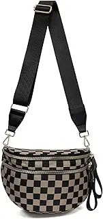 [FTUELBPE] Nuvore ComfortBag,Nuvore Crossbody Comfort Bag,Spacious Stylish Checkered Bum Bag for Women.