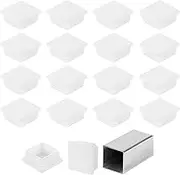 uxcell 1 9/16" (40mm) Square Tubing End Caps, 32 Pcs Plastic Hole Plugs Insert End Cap for Metal Tubing Post Chair Leg Table Bookshelves Furniture, White
