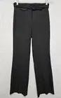 NEW The Limited - Cassidy Fit Black Pinstripe Flare Belted Dress Pants Sz 0