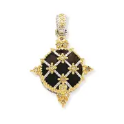 14K White Gold Smoky Quartz u0026 Real Diamond Pendant