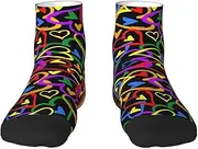 [JBYJBX] Gay Pride Rainbow Print Adult Socks Womens Mens Workout Thermal Cozy All-Season Gift Holiday Articles Use