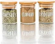 Little Storage Co 75ml Small Herb and Spice Bamboo and Glass Jar, Durable Airtight Glass Jars for Kitchen Storage & Organisation, Stackable Pantry Storage Kitchen Organiser - Single