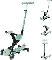 Globber - GO•UP Deluxe Lights ECO 360-3-Wheel Scooter with Seat and 360 Module, for Children from 15 Months to 6 Years, Pistachio Green