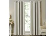 2x Curtains Pair Eyelet Blockout Window Treatment Curtains Draperies for Living Room/Bedroom, Elegant Beige