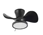 QRMOK 22" Indoor Black Small Ceiling Fan+Light+Remote+Reversible Motor NEW