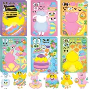36 Pieces Easter Make a Face Animal Stickers with Easter Egg Themed Match Make Y