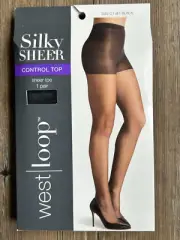 West Loop Silky Sheer Control Top Sheer Toe, Sz. C, Tan