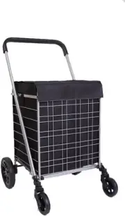 Heavy Duty Extra Large Collapsible Folding Shopping Trolley Cart Water Resist...