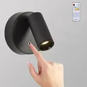 Frafuo Wireless Spot Lights with Remote Up-Rechargeable Wall Lights with Three Color Temperature Adjustment-Magnetic Mount Wall Lamp for Bedroom Reading-Adjustable Angle, Touchable Switches