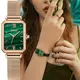 Sunkta 新款女士手錶奢華潮流超薄方形石英手錶防水矩形小綠色手錶