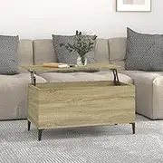 Sonoma Oak Coffee Table–Wood Round,Modern Table with Lift Top, Living Room Storage for Office, Farmhouse Center Tables