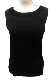 Chico's Travelers Reggie Black Tank top velvet collar size 1