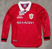 Manchester United UCL Final 1999 Long Sleeve Red Soccer Football Shirt Jersey XL