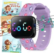 Potty Training Watch for Kids V2 – A Water Resistant Potty Reminder Device for Boys & Girls to Train Your Toddler with Fun/Musical & Vibration Interval Reminder with Potty Training eBook
