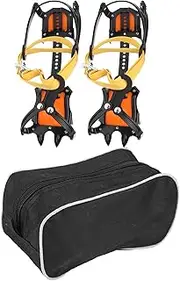 XIASABA Crampons Ice 24.0×13.0×11.0 Portable Outdoor Sports 10 Toothed Snow Crampons Slip Resistant Ice Orange Yellow Cold Resistance
