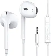 MOSWAG Wired Earbuds with Microphone, 3.5mm Jack in Ear Headphones with Microphone Compatible with Smartphones, Computers, Laptops, IPads, MP3 Players and Most 3.5mm Audio Devices