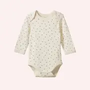 L/S Bodysuit Pointelle - Aster Floral Print by Nature Baby | the memo