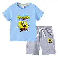 在飛比找蝦皮商城精選優惠-男童T恤 夏季童裝 兒童短袖中褲 海綿寶寶