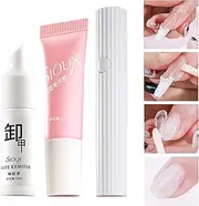 Soft Gel Nail Tips Glue | Press Nail Glue,Long Lasting Adhesive Solid Rhinestone Glue with Remover and Curing Lamp for Acrylic Nails Extension