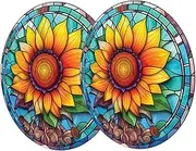 OSOLADY Static Window Clings 2 Pack Stained Glass Stickers Anti-Bird Collision Decals PVC Window Clings Bird Deterrent Stickers