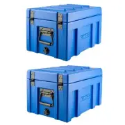 2 x Adventure Kings 45L Tough Front Opening Storage Box Strong Handle Cargo Case