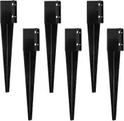 6 Pcs Fence Post Anchor Ground Spike 4x4 Metal Post Stake 24 Inch for Mailbox