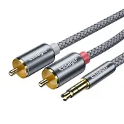 Essager 2M RCA Audio Cable Jack 3.5 to 2 RCA Cable 3.5mm Jack to 2RCA Male Splitter Aux Cable