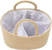 Cotton Rope Caddy with Removable Divider, Nursery Storage Organizer (Standard, Beige)