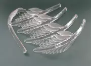 Lot of 5 Hanging Leaf Lucite Leaves 14" Clear Acrylic Chandelier Parts Triarch