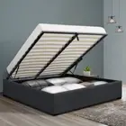 Double Size Gas Lift Bed Frame Bed Base With Storage Wooden Slats Platform