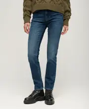 Organic Cotton Mid Rise Slim Jeans | Valley Blue 30