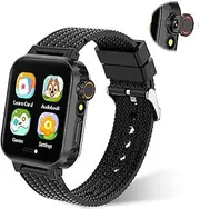 MiracDan Children's Smartwatch, Watch Children for 32 Puzzle Games, with Torch, Camera, 32 Games, Music, Alarm Clock, Pedometer, Children's Watch Girls Boys for Teenagers from 5 Years (Black)