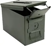 Ammo Can Steel Ammo Box Multifunction Solid Hunting Waterproof Holder Box Long-Term Bullet Valuables Storage(Green Hole)
