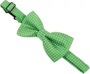 [JEWEDECO] Boys Green Bow Tie Soft Polyester Pre-tied Bowknot for St. Patrick's Day Events