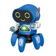 Catzon Smart Six-jaw Robot for Kids Space Dancing with Music Light Projection-Blue