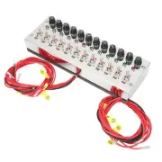 ›DC 12‑24V 12 Gang Rocker Switch Panel Dash Mount Toggle ON Off Switch Panel For