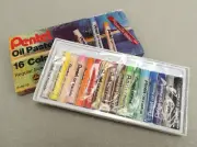 Vintage Pentel Oil Pastels 16 Colors Reg Size New Old Stock Original Box PHN-16