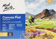 Mont Marte A4 Canvas Pad, 10 Sheet. Acrylic Gesso Primed and Suitable for All Mediums. Acid Free Canvas Sheets to Help Preserve Artworks