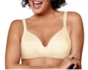 NWT Playtex Love My Curves Smooth Wirefree Bra Modesty Petals Pearl 40DD 40E New