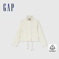 在飛比找momo購物網優惠-【GAP】女裝 可拆式袖管翻領外套-米色(874476)