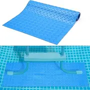 Drydiet 36" X 16" Above Ground Pool Ladder Mat, Swimming Protective Nonslip Step Pad with Texture, Pool Essentials Accessories for Floor Liners and Stairs, Blue