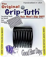 Good Hair Days Grip-Tuth Combs - Set Of 2 Hair Side Combs - Hair Combs For All Types Of Hair - Decorative & Hair Styling Women Accessories (Black, 1 ½ ″ Wide)