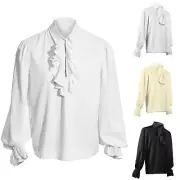 Mens Pirate Shirt Vampire Renaissance Victorian Steampunk Gothic Ruffled Costume
