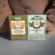 Tadin 1-Ginger Tea Blend 1-Spearmint Tea 24 Bags/bolsas Para Cada Caja New/nuevo