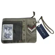 Chloe & Lex Military Patchwork Studded Clutch Pouch Bag NEW with Tags
