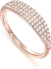 [PAVOI] 14K Gold Plated Slim Signet Ring with Sparkling Cubic Zirconia | Lightweight Dainty Statement Rings for Women | Everyday Jewelry