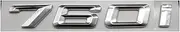 KBTBSCCPLG Chrome Shiny Silver ABS Number Letters Words Car Trunk Badge Emblem Letter Decal Sticker Compatible with BMW 7 Series 760i Car Logo