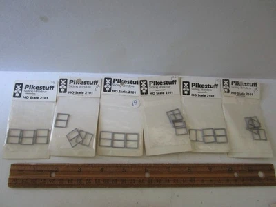 Lot of 6 PikeStuff 2101 HO 1/87 Scale Sliding Windows For Building Train layout